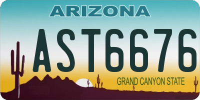 AZ license plate AST6676