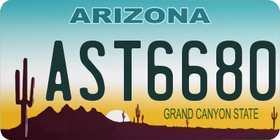AZ license plate AST6680