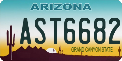 AZ license plate AST6682