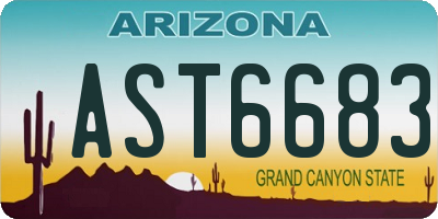 AZ license plate AST6683