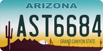 AZ license plate AST6684