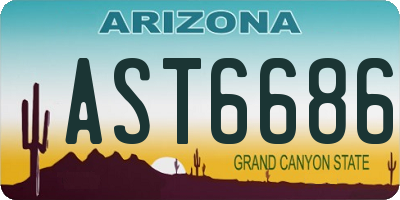 AZ license plate AST6686