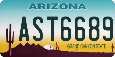AZ license plate AST6689