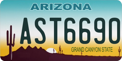 AZ license plate AST6690