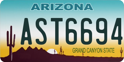 AZ license plate AST6694