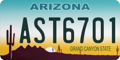 AZ license plate AST6701