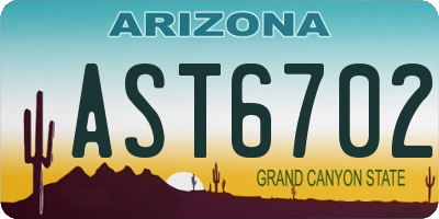 AZ license plate AST6702