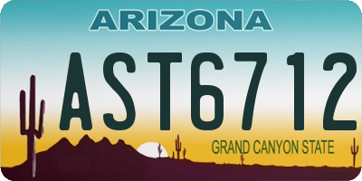AZ license plate AST6712