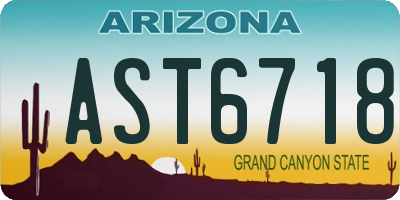 AZ license plate AST6718