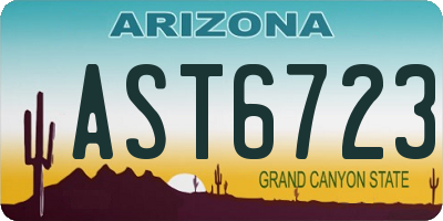 AZ license plate AST6723