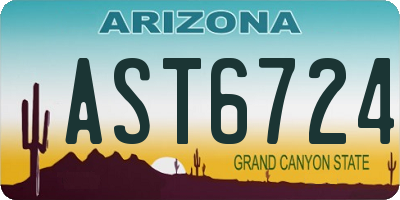 AZ license plate AST6724