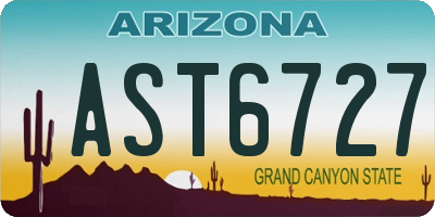 AZ license plate AST6727