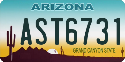 AZ license plate AST6731