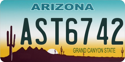 AZ license plate AST6742