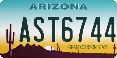 AZ license plate AST6744