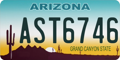 AZ license plate AST6746