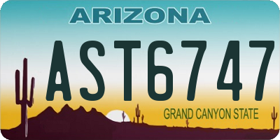 AZ license plate AST6747
