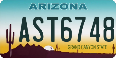 AZ license plate AST6748