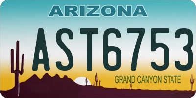 AZ license plate AST6753