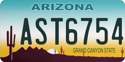 AZ license plate AST6754