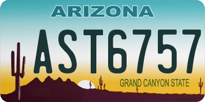 AZ license plate AST6757
