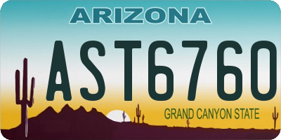 AZ license plate AST6760