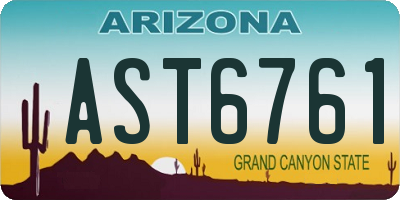 AZ license plate AST6761