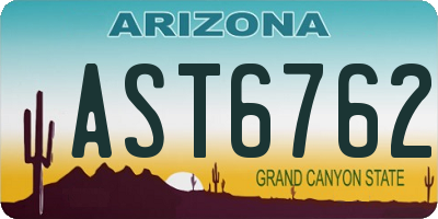 AZ license plate AST6762