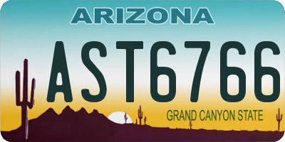 AZ license plate AST6766