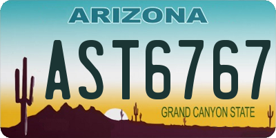 AZ license plate AST6767