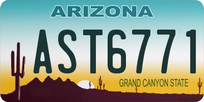 AZ license plate AST6771
