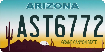 AZ license plate AST6772
