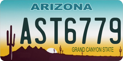 AZ license plate AST6779