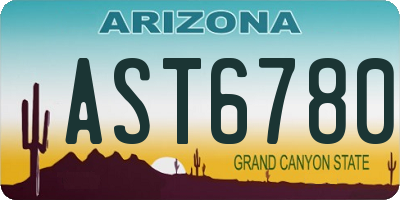 AZ license plate AST6780