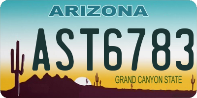 AZ license plate AST6783