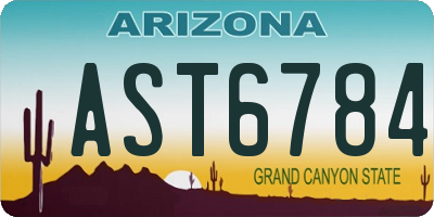 AZ license plate AST6784