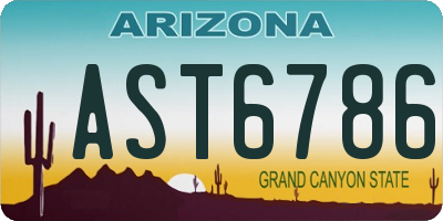 AZ license plate AST6786