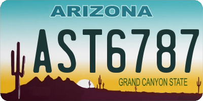 AZ license plate AST6787