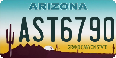 AZ license plate AST6790