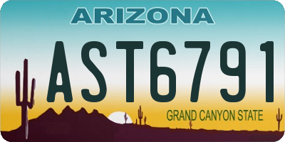 AZ license plate AST6791