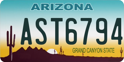 AZ license plate AST6794