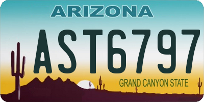 AZ license plate AST6797