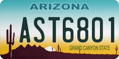 AZ license plate AST6801