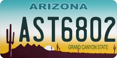 AZ license plate AST6802