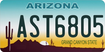 AZ license plate AST6805