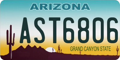 AZ license plate AST6806