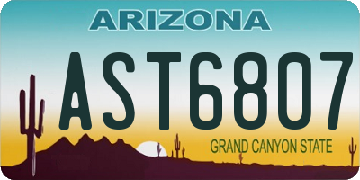 AZ license plate AST6807