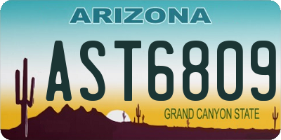 AZ license plate AST6809