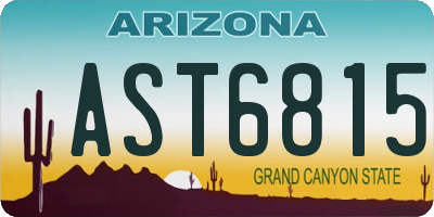 AZ license plate AST6815