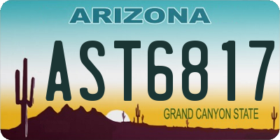 AZ license plate AST6817